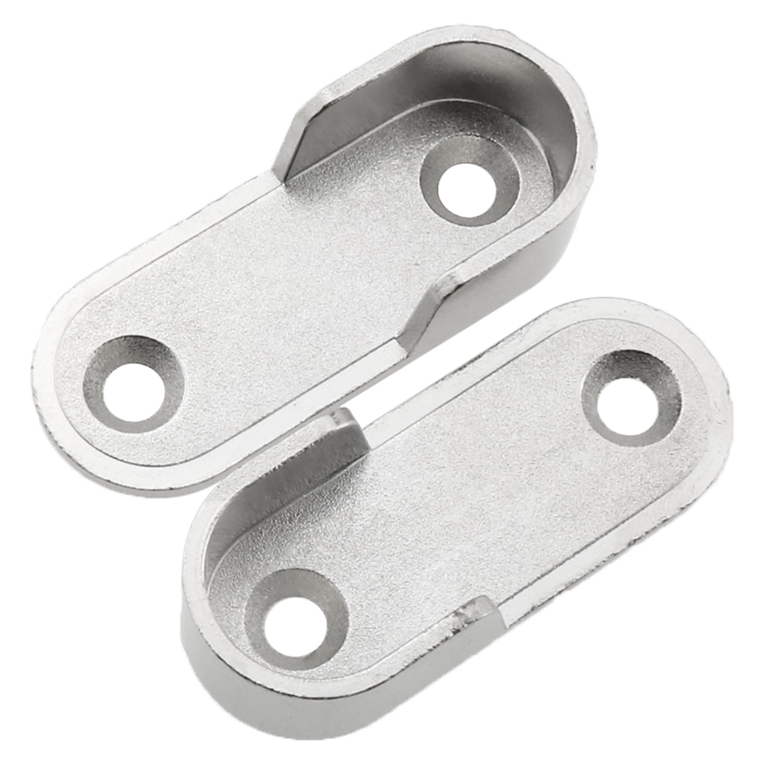 Heyous 12PCS Oval Closet Rod End Supports Flanges Socket with Mounting Screws, Silver