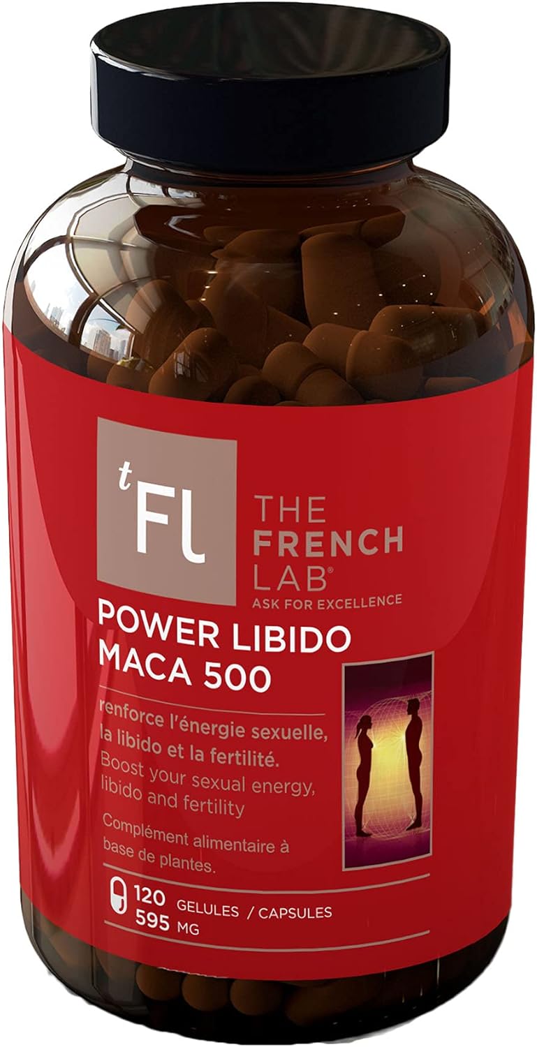 THE FRENCH LAB - Complément Alimentaire - Power Libido Maca - FORT DOSAGE 2000mg par jour - 120 Capsules