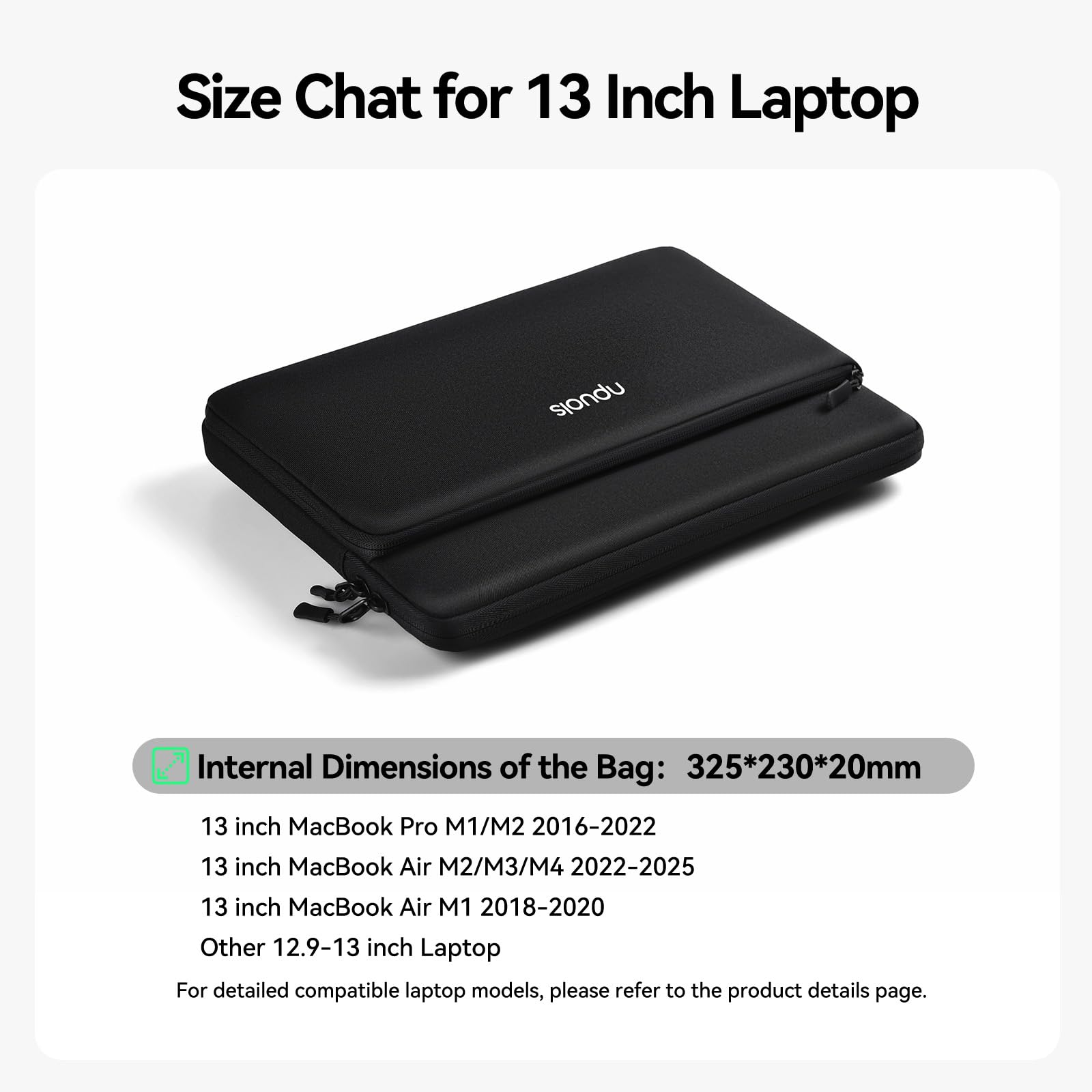 13 Zoll Kombipaket Laptoptasche Hülle für MacBook Air 13/13.6 M5/M4/M3/M2/M1, MacBook Neo 13,MacBook Pro 13.3 & 13" Surface HP Lenovo,Wasserabweisende Schutzhülle mit L-förmigem Vorderfach