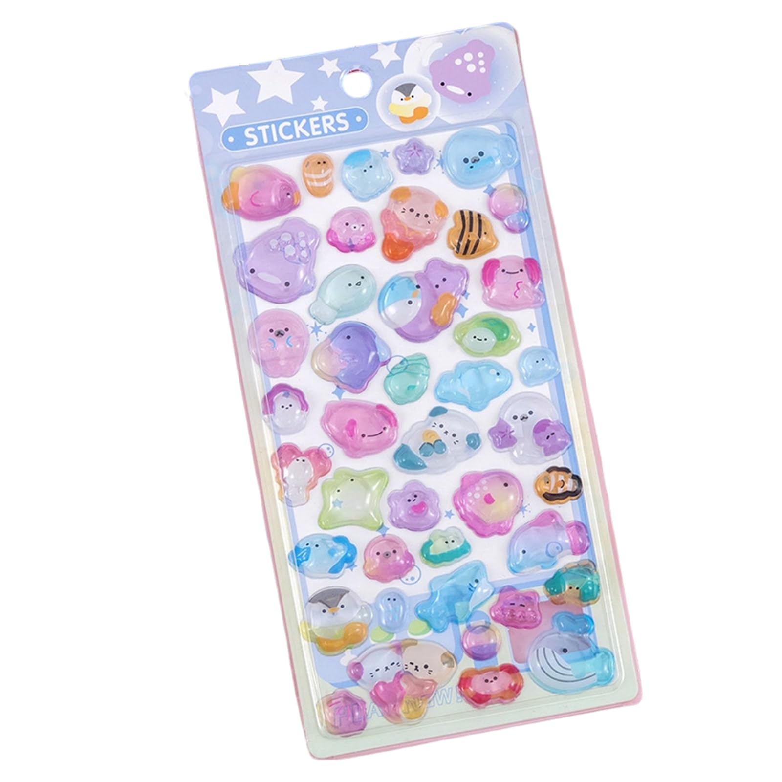 Embossed Animal Sticker Cartoon ABS Sticker for Scrapbooking Notebook Journal Phone Cover Luggage Kids Rewarding Name Card Embellishment