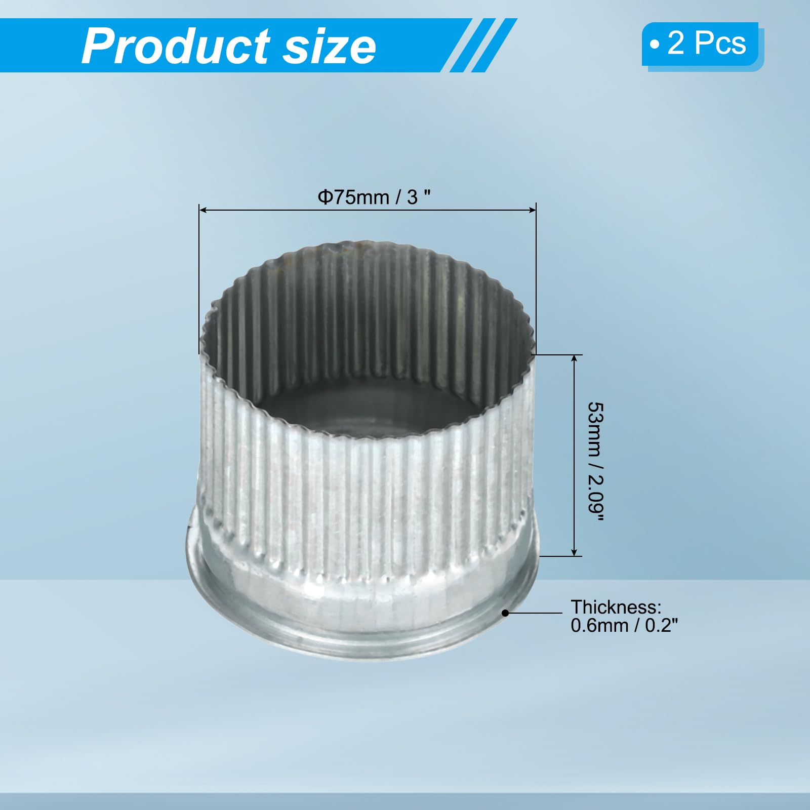 PATIKIL 3 Inch Metal Tee Cap - Image 2