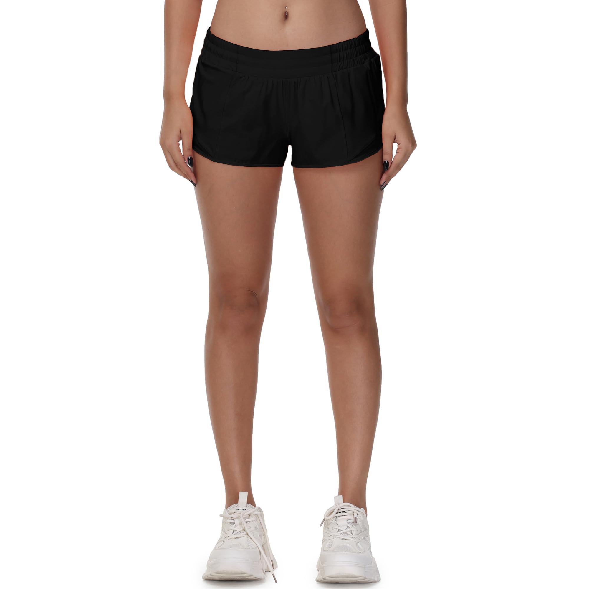 MCEDAR Women's Running Shorts Low Waisted 2.5