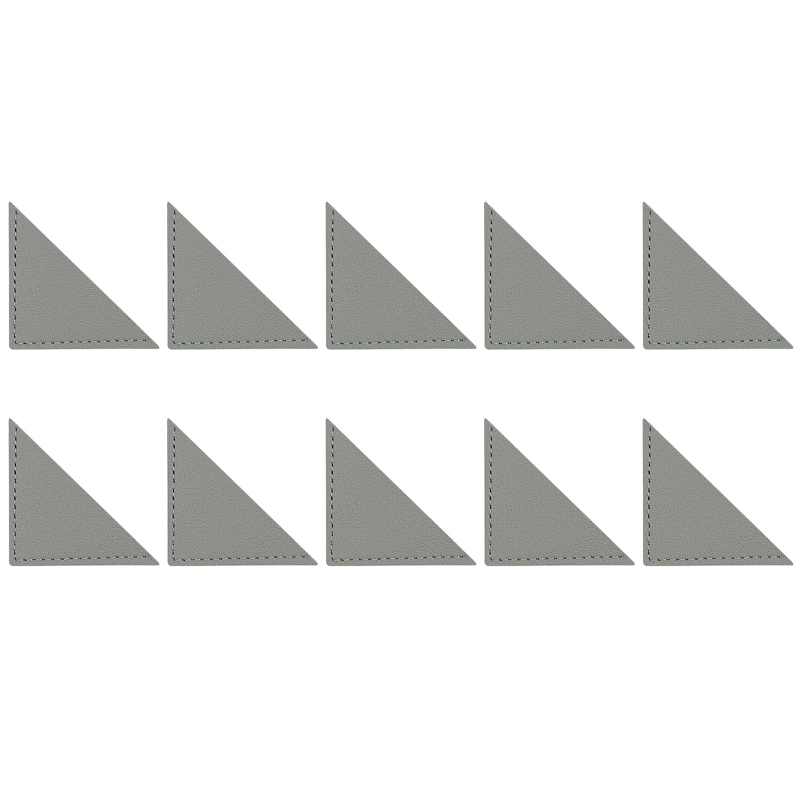 10 PCS Gray Triangle Corner Bookmark Leather Book Corner Protectors Faux Leather Page Markers for Bookworms Writers Readers