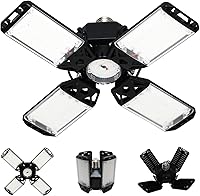 Vista 12 de Luz LED para garaje, 80 W, 8000 lúmenes, luces de techo con 3 paneles ajustables, lámpara LED de 6500 K, luz blanca de día, luces LED para garaje