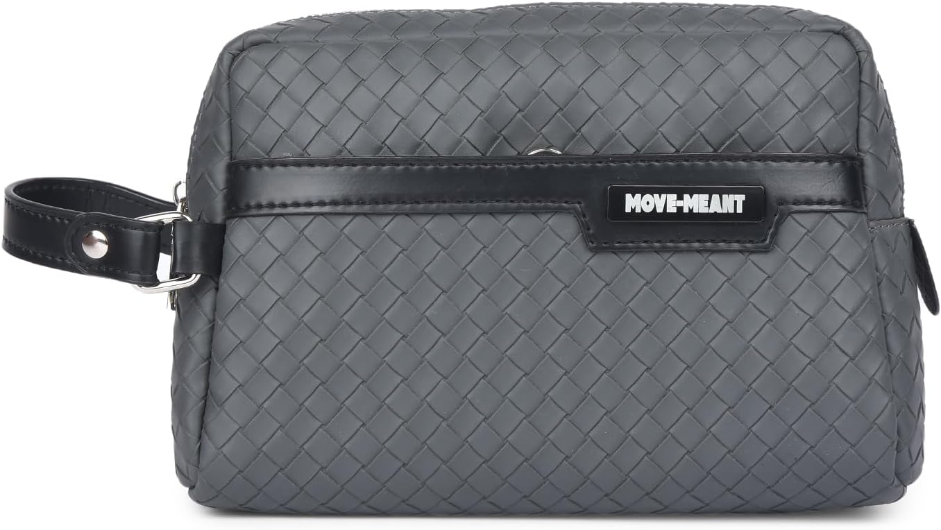 Crown KIT Toiletry Bag for Men & Women, Grey – Water Resistant Travel Pouch for Toiletries, Grooming & Makeup – Compact Organizer for Travel Accessories, Smart Tech & Cosmetic Essentials