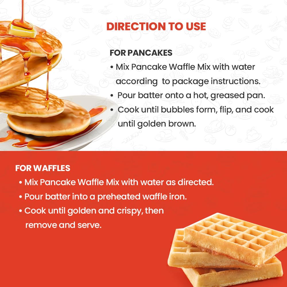 Eggylicious Pancake/Waffle Mix | Classic Breakfast Recipe | Loved by Kids & Adults | Just Add Water | Made with Premium Ingredients | No Preservatives or Colorants | Easy Store Jar 1.57 lbs