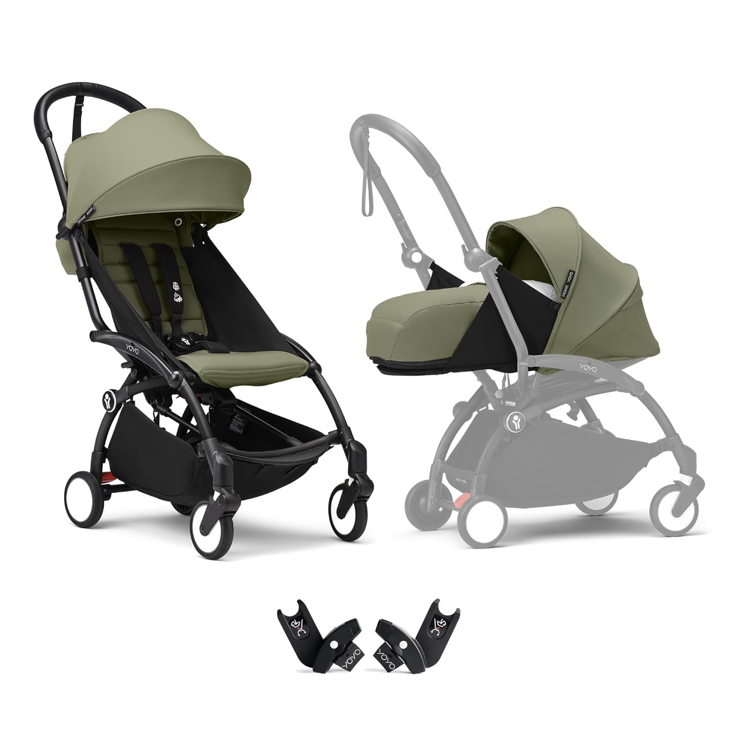 Stokke YOYO3 Stroller from Newborn to Toddler, Easy Folding, Black/Olive