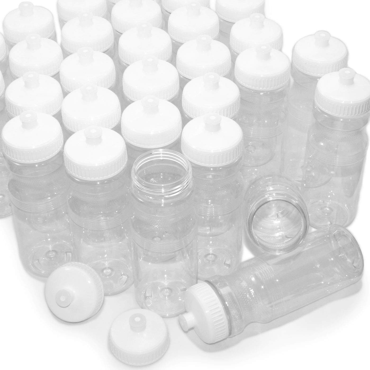 Rolling Sands Reusable Bulk Water Bottles 100 Pack - 24 Oz Sports Water Bottles USA Made BPA-Free Wide