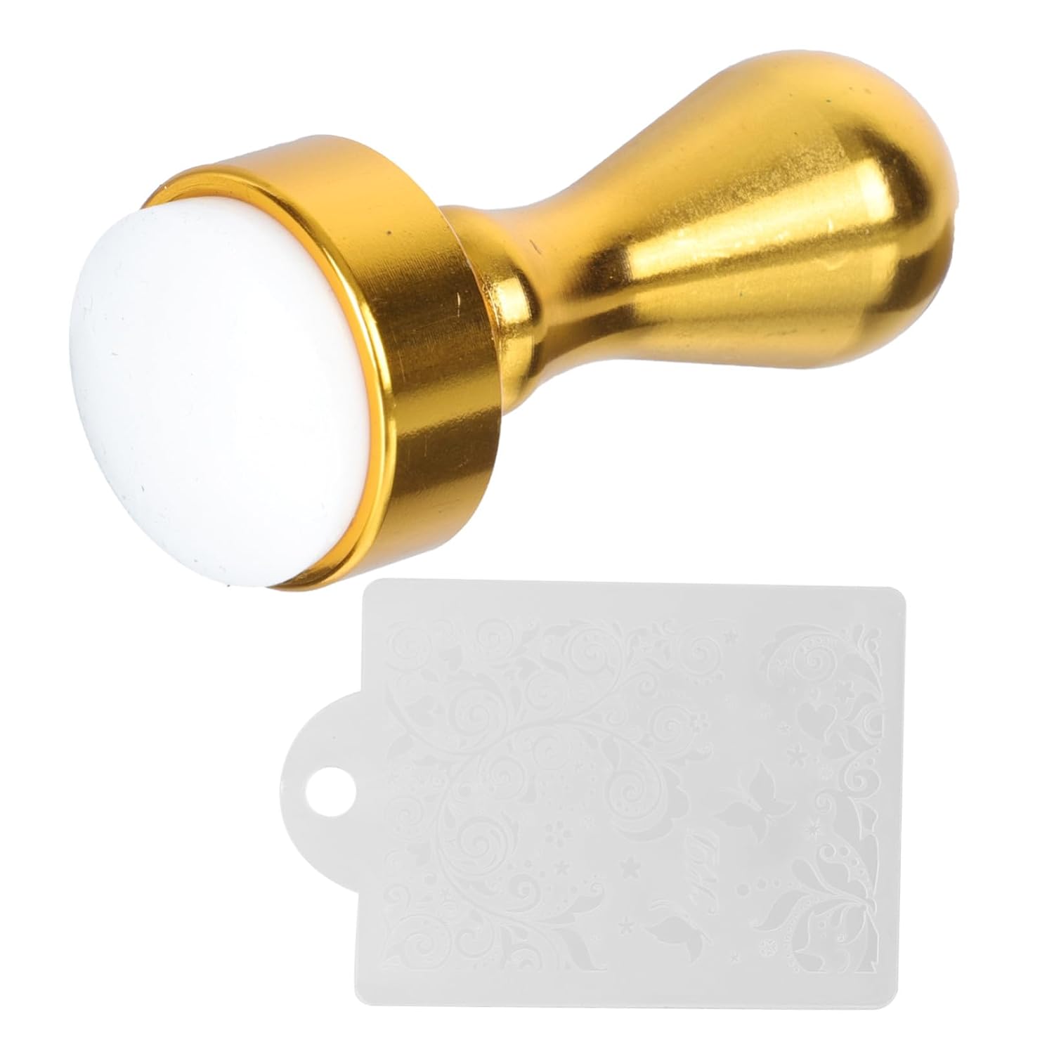 Creative Nail Art Stamper with Gold Silicone Head DIY Manicure Printing Tool for Home and Salon Use Skin-friendly Nail Stamp for Beginners and Professionals