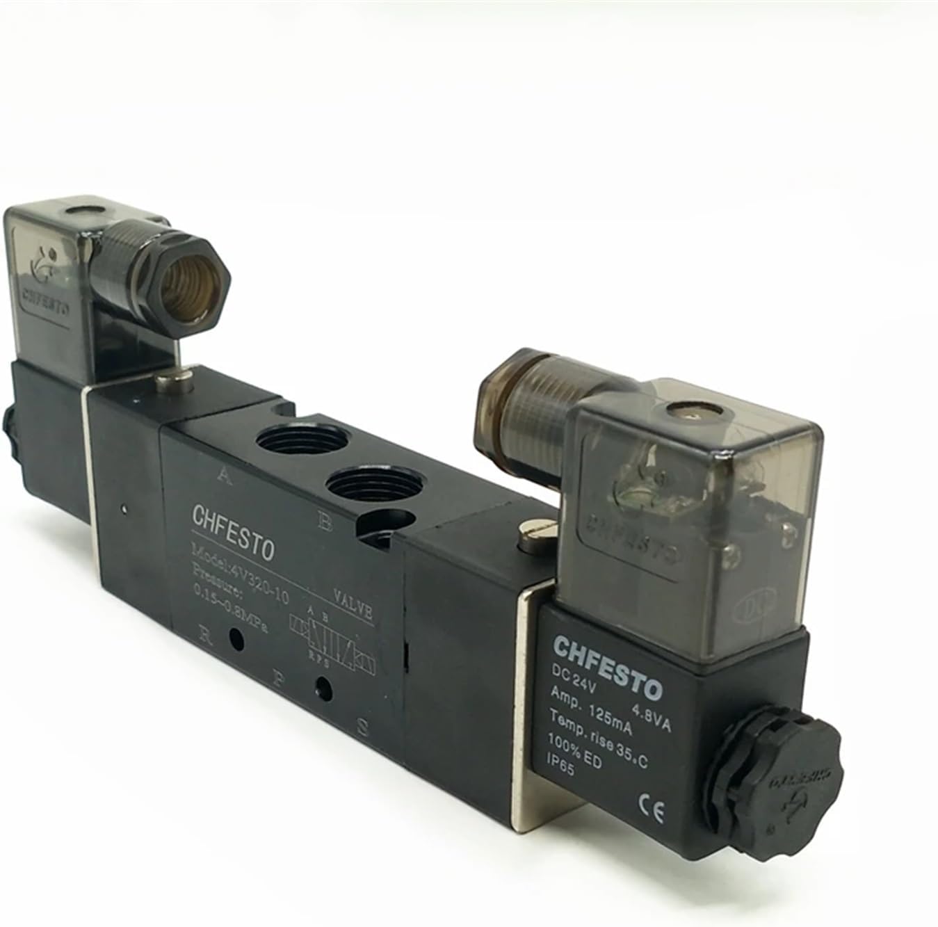 4V320-08 Solenoid Valves 2 Position 5 Port 1/4" Pneumatic Control Valve DC24V AC220V AC110V DC12V AC24V Double Solenoid(AC220V)