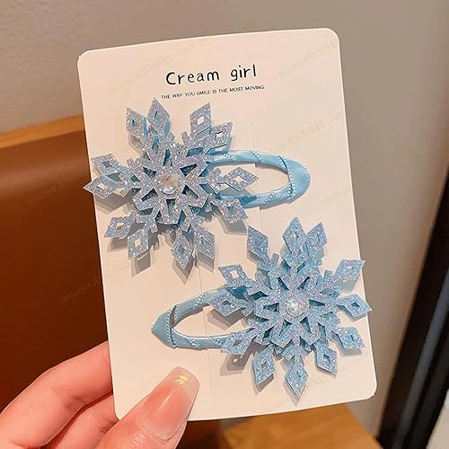 Miniatura 8 de 8 pinzas para el cabello de copo de nieve, accesorios para el cabello de Navidad para mujeres, lazo de Navidad, creativo y elegante, con diamantes