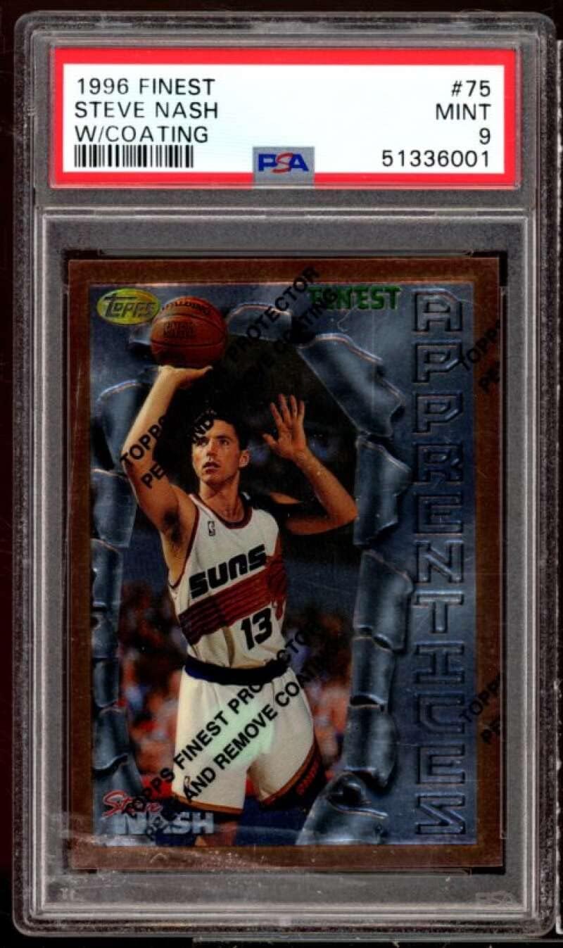 Steve Nash Rookie Card 1996-97 Finest w/Coating #75 PSA 9