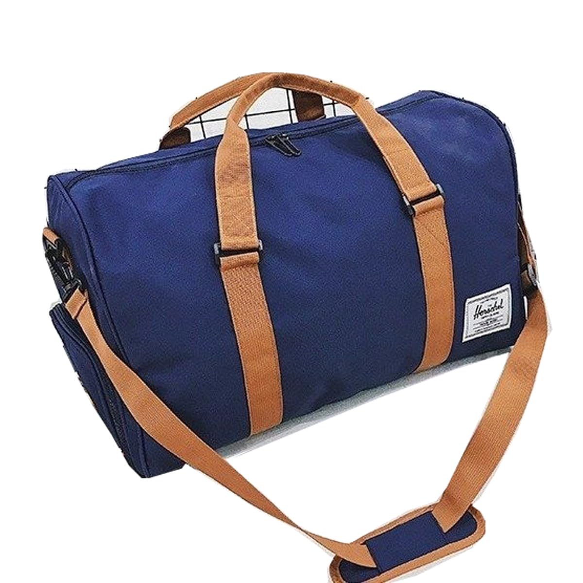 NyganmellozGym Duffel Bag with Shoe Compartment, Large Capacity, Multi Pocket, Blue