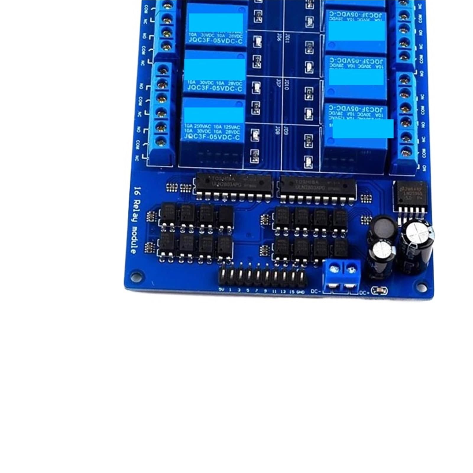 Modulo relè a 16 canali DC 5V 12V 24V for relè elettronico con optoaccoppiatore LM2576, relè di potenza(5V)