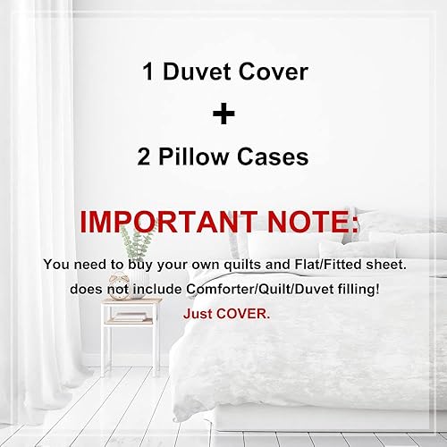 Miniatura 4 de Juego de funda de edredón tamaño individual, diseño de flores verdes, diseño de grafiti floral en acuarela, ropa de cama bohemia con temática