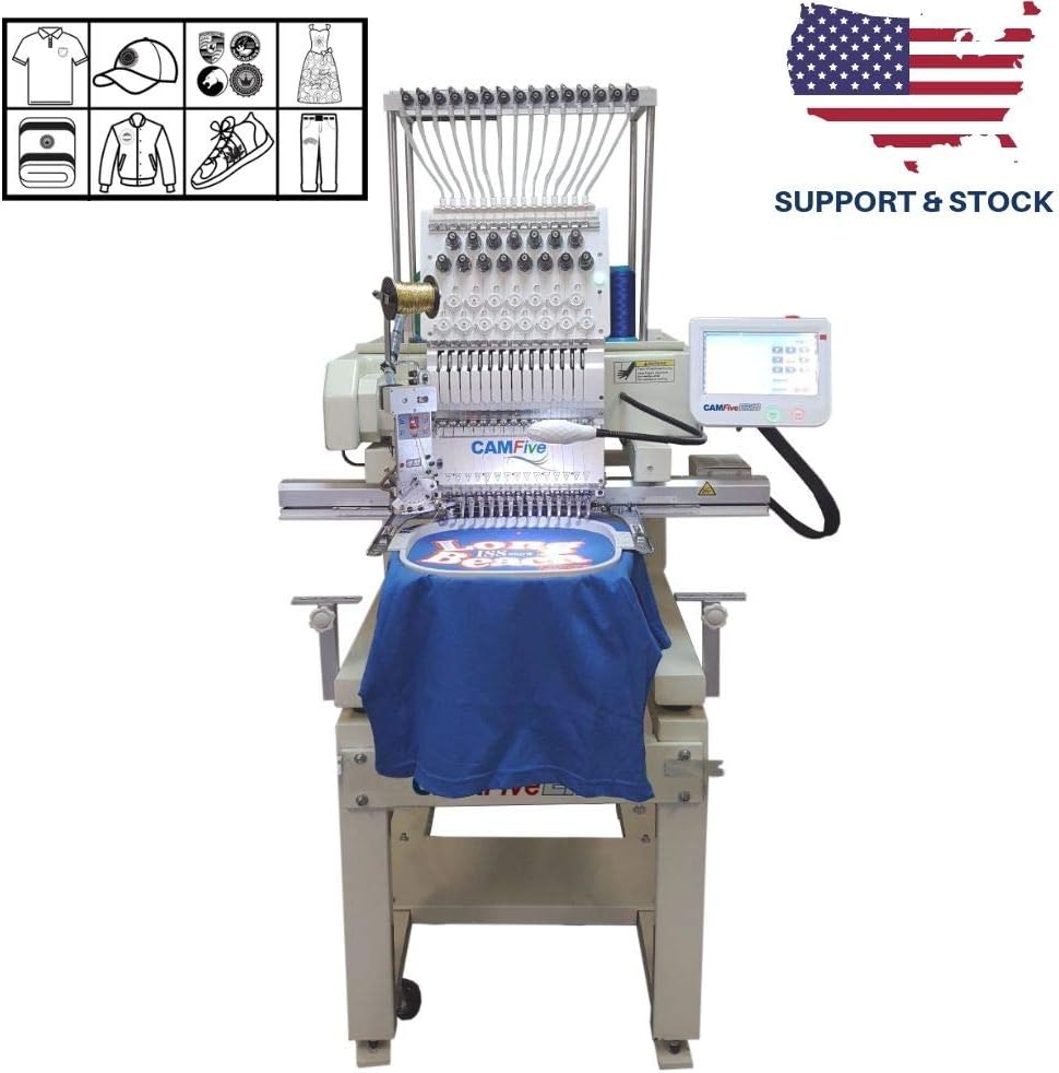 CAMFive EMB HT1501 Single Head Commercial Embroidery Machine