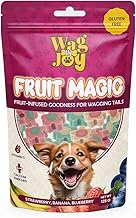 Fruit Magic Veg Treats for Dogs | Vitamin C, Calcium Enriched | Gluten Free | Mix Fruit, Strawberry, Blueberry & Banana Flavour, 125 Gm (Flower Shape),All Life Stages