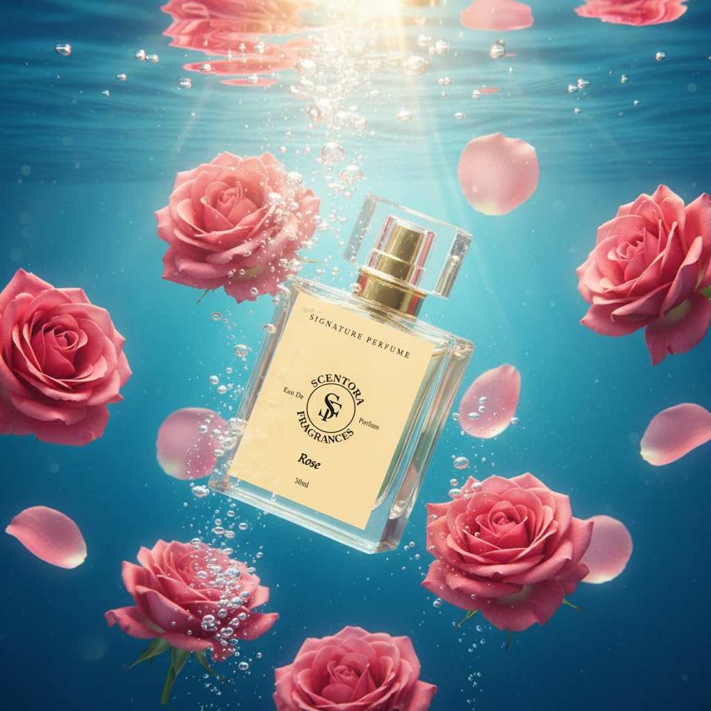 Scentora Fragrances Rose 50ml Extrait De Parfum | Unisex Long Lasting Luxury Perfume | Fresh Blooming Rose & Geranium Intense Fragrance | Ideal for Gifting