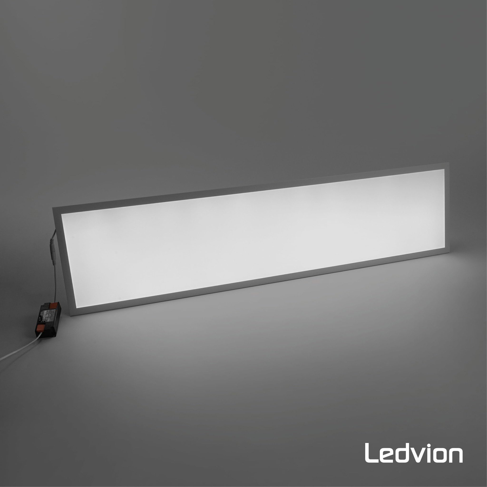 Ledvion - Panel LED Regulable, 120x30, 36W, 4000K, 4000 Lúmenes, Luminaria Empotrada, Incluye Driver LED y Conector Rápido