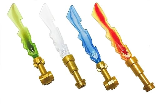 Lego Ninjago espadas ninja elementales 2013 - set de 4 - sin paquete original - tierra fuego hielo y rayo