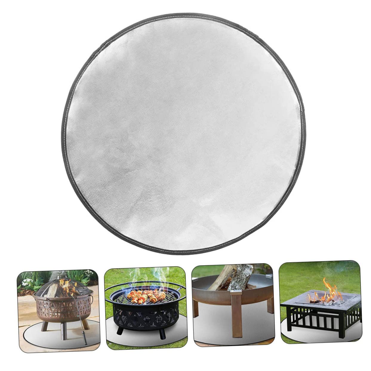 ABOOFAN Tapis De Foyer Déflecteur De Chaleur pour Terrasse Barbecue Et Gazon Tapis De Protection Isolant Extérieur