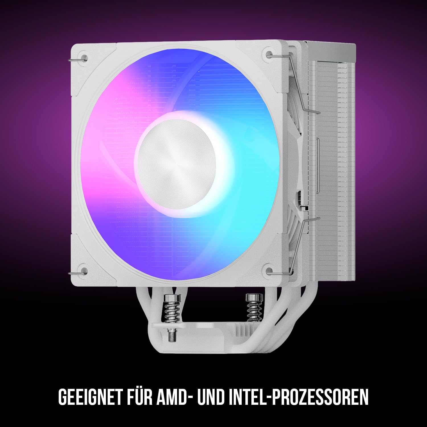 MODECOM Volcano 0C T721 ARGB - Raffreddatore ad aria CPU bianco | Potente processore con ventola PWM silenziosa | Fan PC & CPU Cooler efficiente per computer da gioco | Include pasta termica