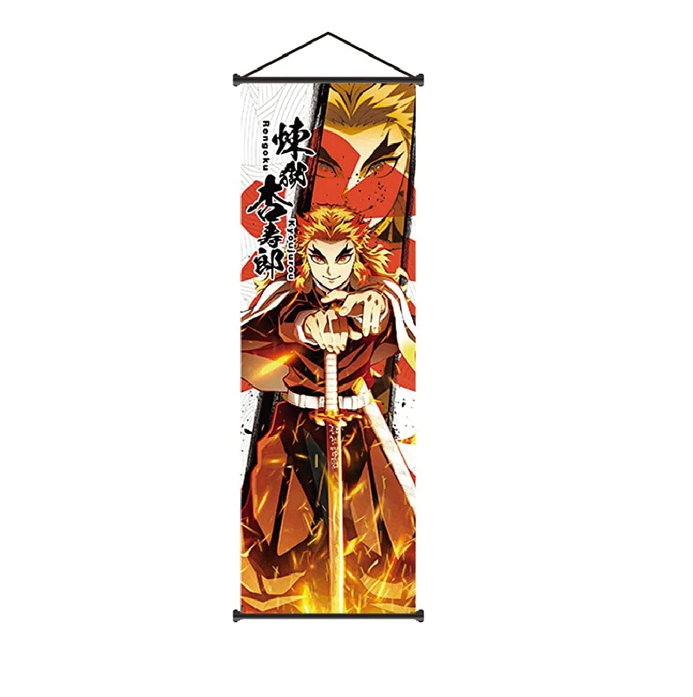 KENMA Demon Slayer Rengoku Kyoujurou Anime Poster Wall Scroll 70 x 25 Cms Art Demon Slaying Corps Canvas Hanging Paintings Wall Art Decor For Home Dorm Office