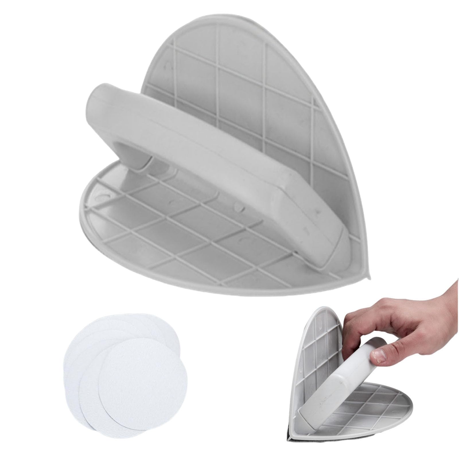 Corner Sander, Self-Adhesive Semicircular Angle Grinding Tool with 10 Sandpapers, Ideal for Tight Corners and Curves, DIY Projects, Wall Sanding Set for Wood, Drywall