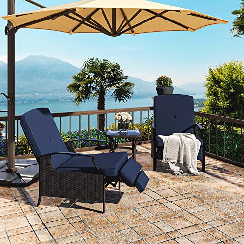 Yitahome MAYIHOFTIM Patio Outdoor Recliner Chairs Set Of 2 Adjustable Wicker Reclining Lounge Chairs, Dual-Use Rattan Lounge Chairs With Soft Thick Cushions, Extended Footrest, Flip Back thumb #5
