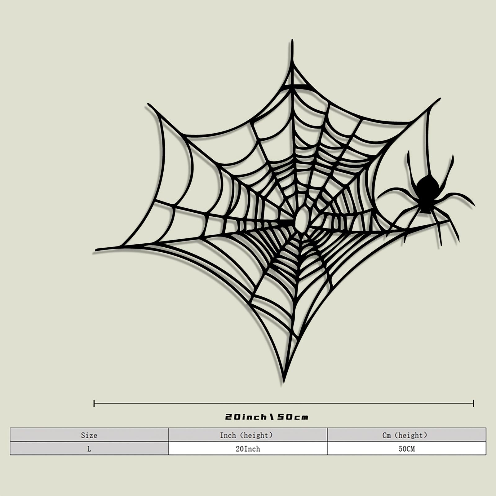 Decoración de pared abstracta contemporánea de metal con diseño de telaraña, estilo gótico, hierro con diseño negro, temática de Halloween, para interiores y exteriores, ideal para porches, patio