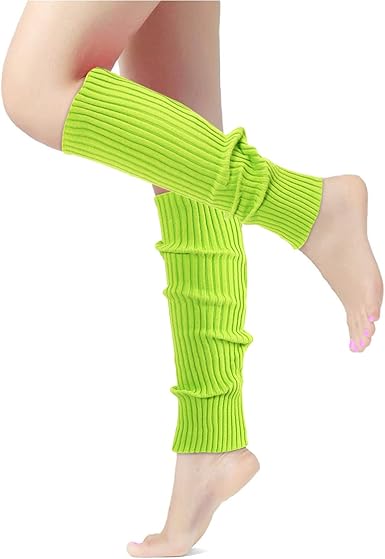 Leg Warmers Set Women 80s Neon Knit Leg Warmers Headband
