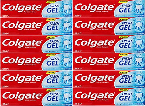 Colgate Fresh Gel Fluoride Toothpaste 100 Milliliter - Pack of 12 Tubes