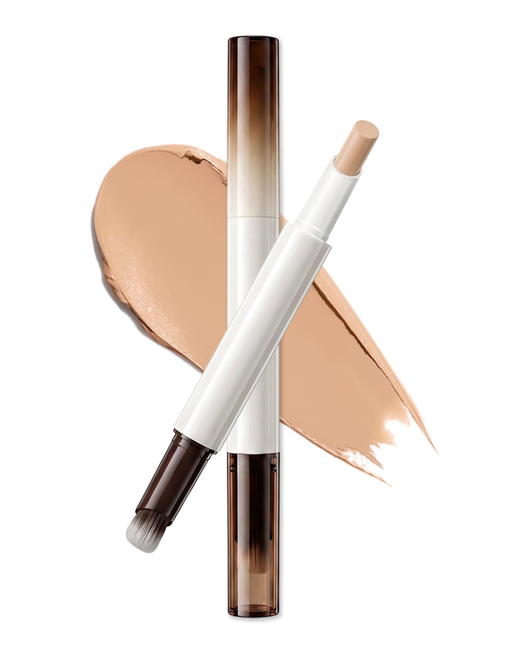 Erindeコンシーラー ダブルヘッド コンシーラースティック ブラシ付き高カバーconcealer コンシーラー くま消し チップコンシーラー ハイカバー 密着 崩れにくいヨレにくい 濃いシミ・クマもカバー自然仕上げ クマ くすみ シミ 赤み 美容液成分配合 01#ベイジアプリコット