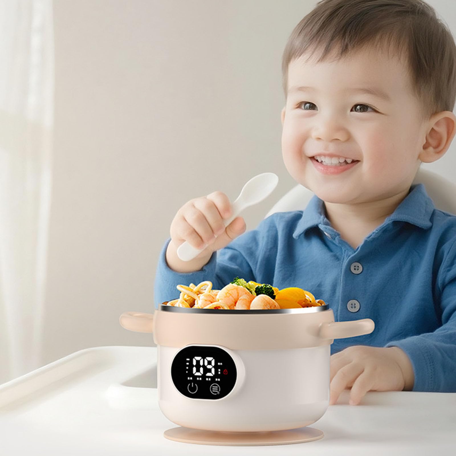 Bol de chargement portable miniature pour repas d'enfants avec technologie de réchauffement intelligente et base en silicone pour grille-pain