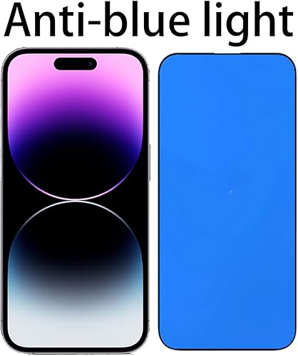 Miniatura 6 de Protector de pantalla de espejo de vidrio templado antiazul, 2 unidades, para iPhone 14 Pro Max, 6.7 pulgadas, dureza 9H, antiarañazos, cubierta
