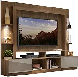 Rack Estante Tv 65" com Leds Berlim Multimóveis Madeirado/lacca Fumê
