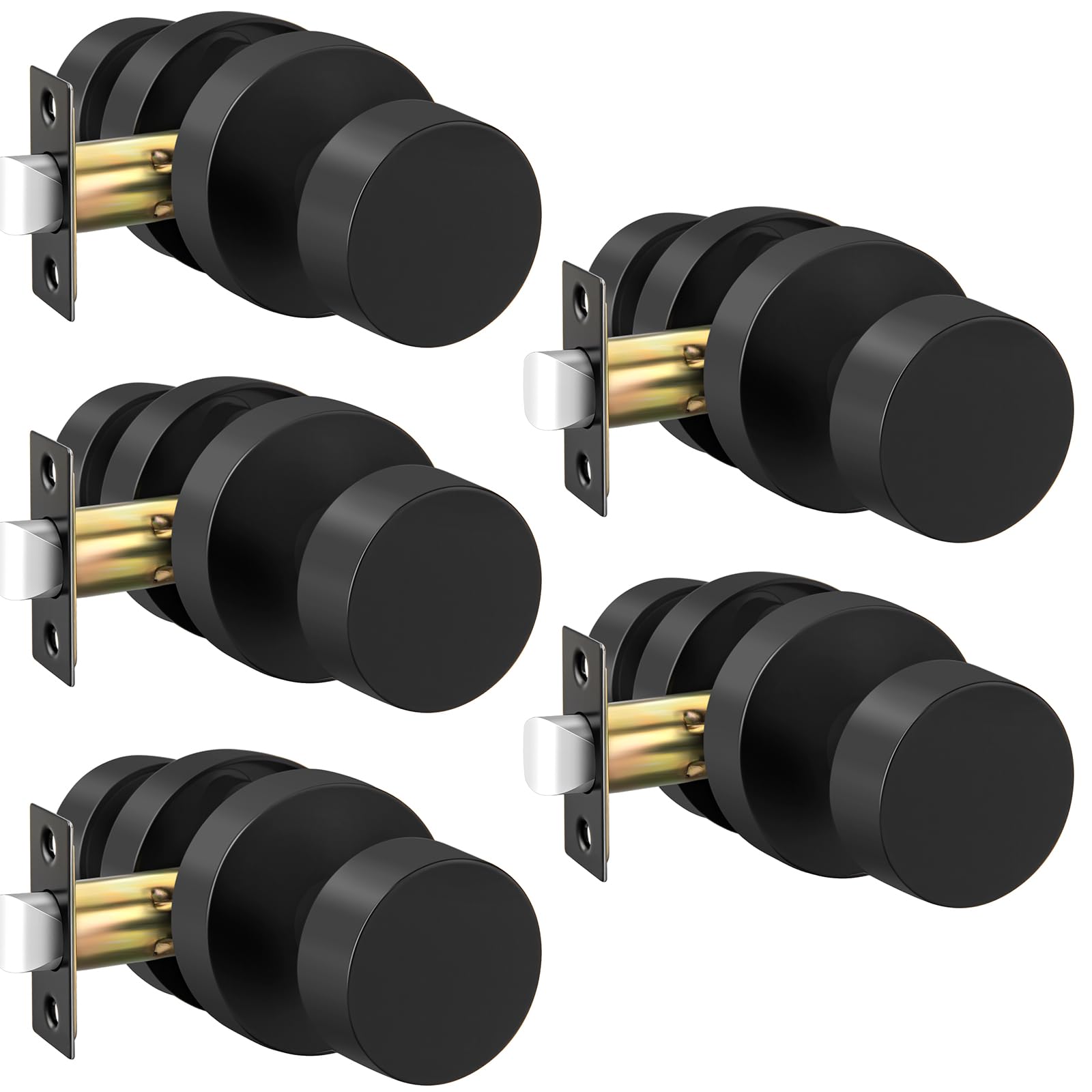 Haidms Brushed Gold Door Knobs - 6 Pack -29