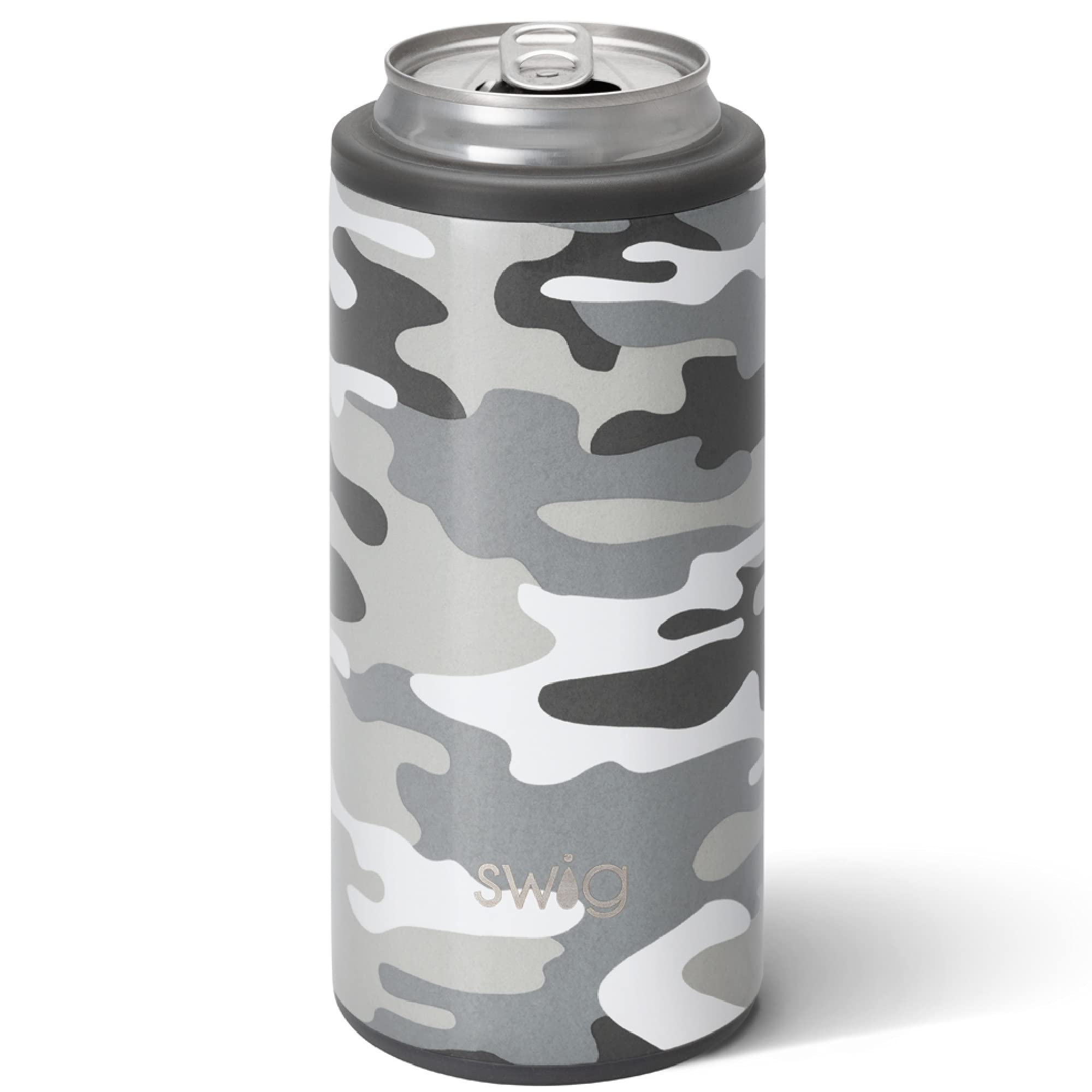 Swig Slim Can Cooler, Insulated Skinny Can Holder, Stainless Steel Cooler  for Tall Skinny Cans (Incognito Camo)