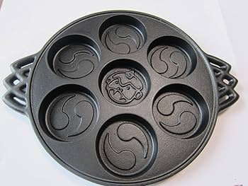 希少　骨董品 今川焼き器★たこ焼き器型　「ジンギス印」 楽天市場】新製品 たこ焼き器 18穴×2連鉄鋳物 フチ高 182SH(代引