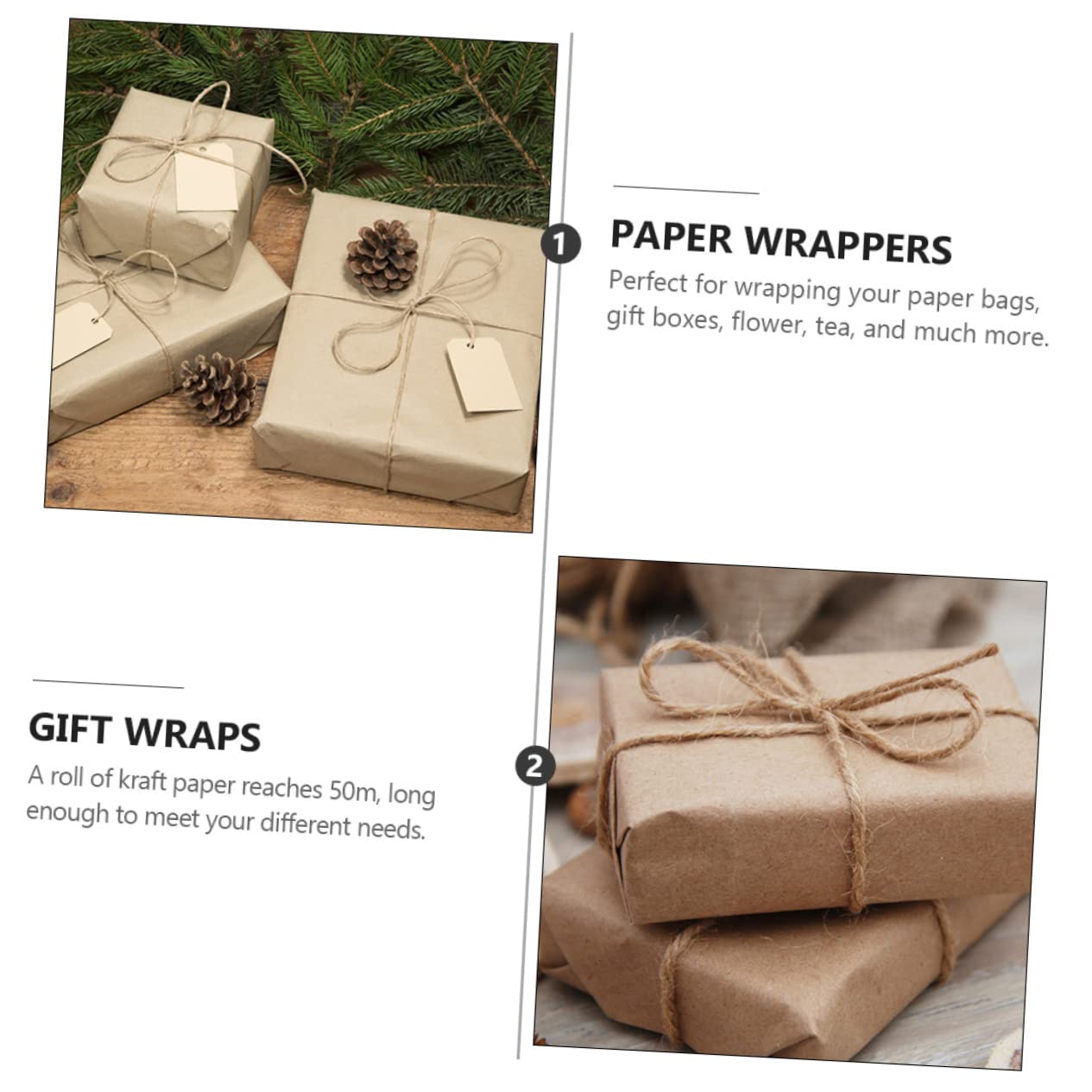 Rollo de Papel Kraft Marrón 1 Rollo para Embalaje de Flores