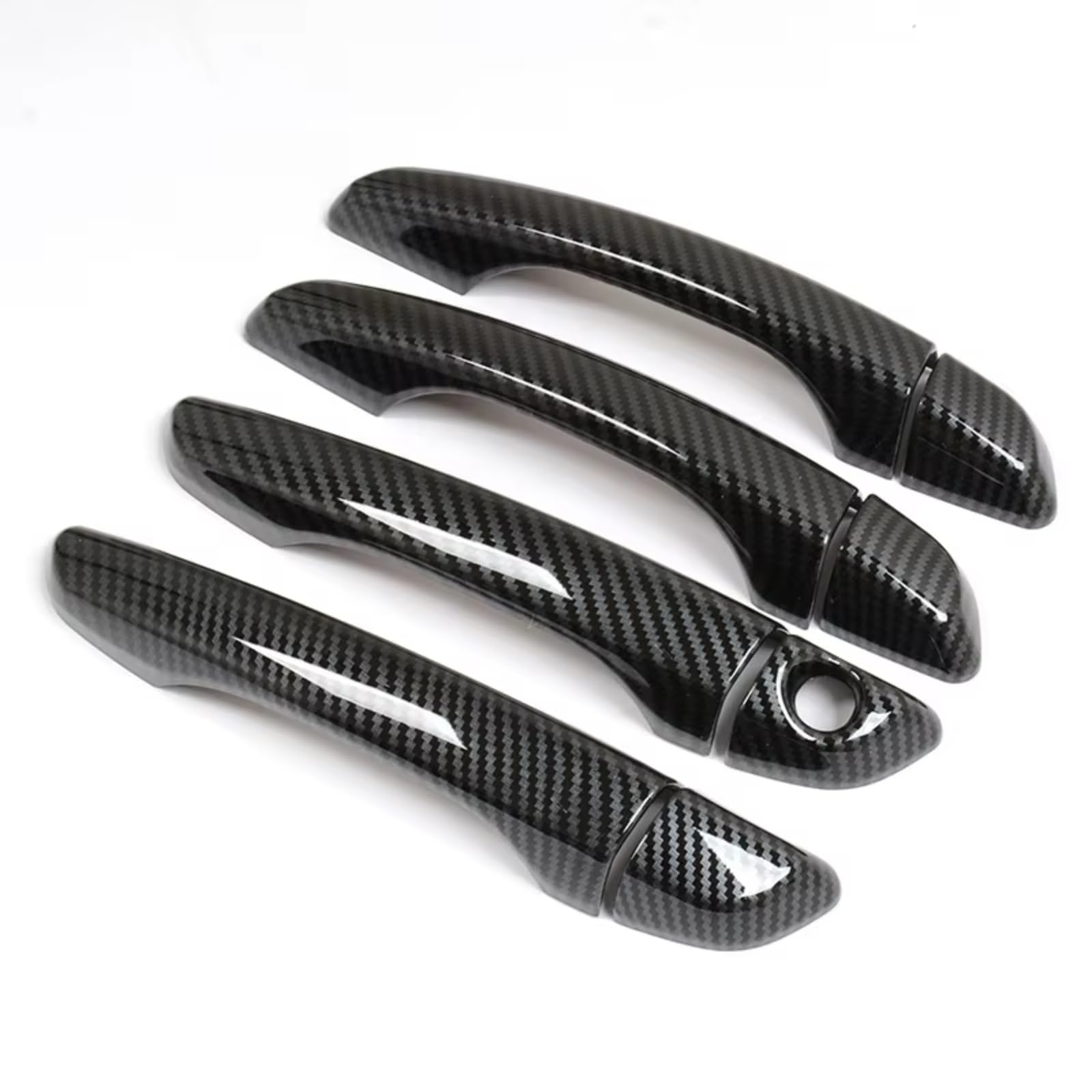for Peugeot 5008 MK2 SUV 2017-2023 Styling Accessories Carbon Fiber Chrome Car Door Handle Cover Trim Sticker Car Exterior Door Handle(Carbon no sensors)