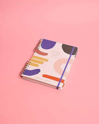 Miniatura 6 de DesignWorks Ink Cuaderno de atención plena en espiral, diario de gratitud y bienestar, agenda diaria sin fecha con calcomanías de indicaciones de