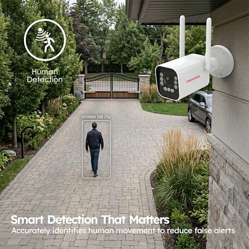 Image of MANOMAY 3MP WiFi CCTV Bullet Camera Outdoor | BIS-ER (STQC Certified) Security Camera | Full Color Night Vision | Human Detection | 2-Way Audio | 10X Zoom | IP66 Waterproof | Memory Card & Cloud