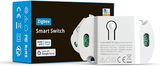 Woolley ZigBee Smart Switch Wireless Smart Switch Module For Home Automation Smart Relay Switch 10A Works With Amazon Alexa, Samsung SmartThings Hub and eWelink App (ZigBee Hub Required)