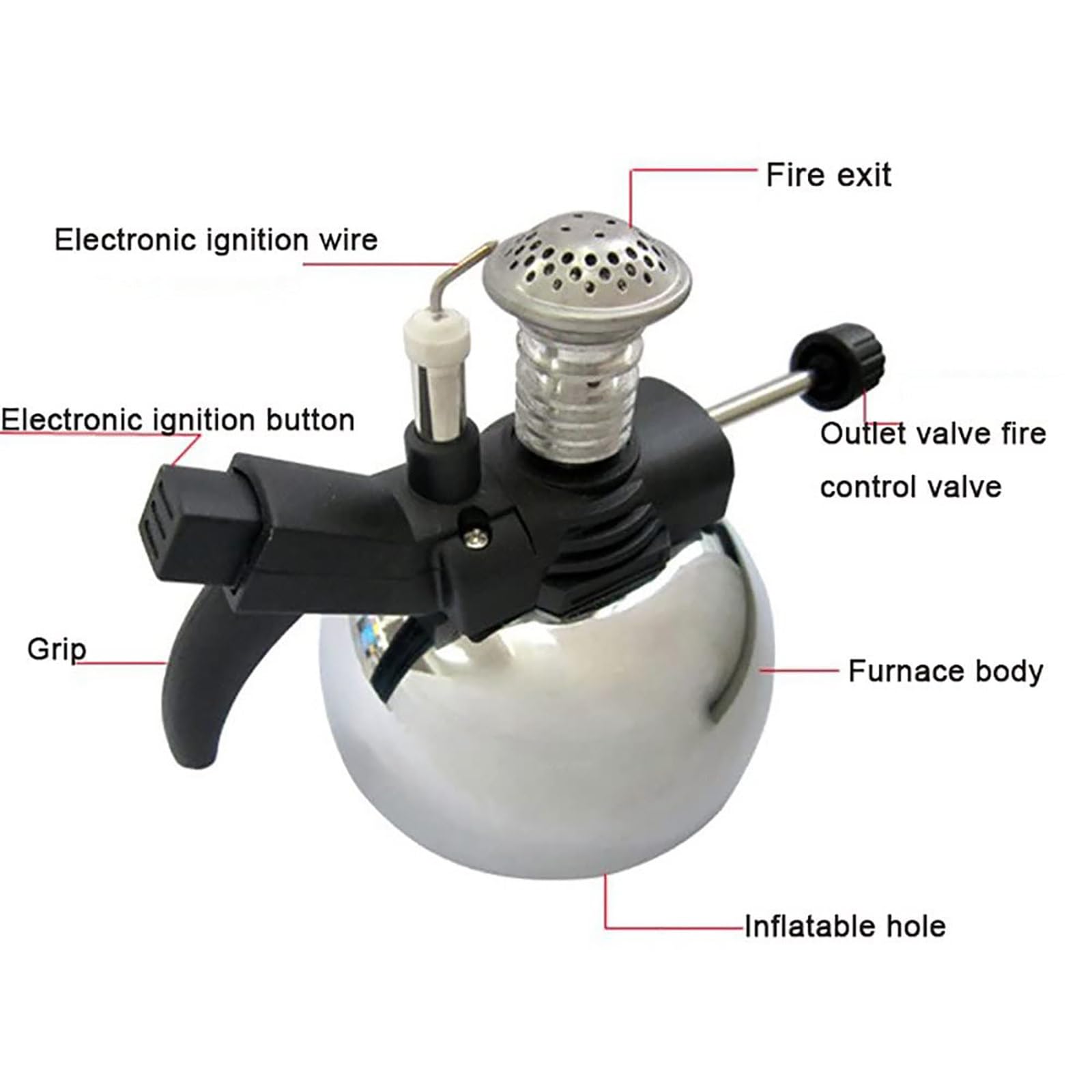 Mechero Bunsen de Laboratorio, Mini Estufa de Gas para Exteriores, Temperatura: 1300 °C, para Calentar/soldar, Equipo de Laboratorio Dental, Herramientas de Cocina al Aire Libre