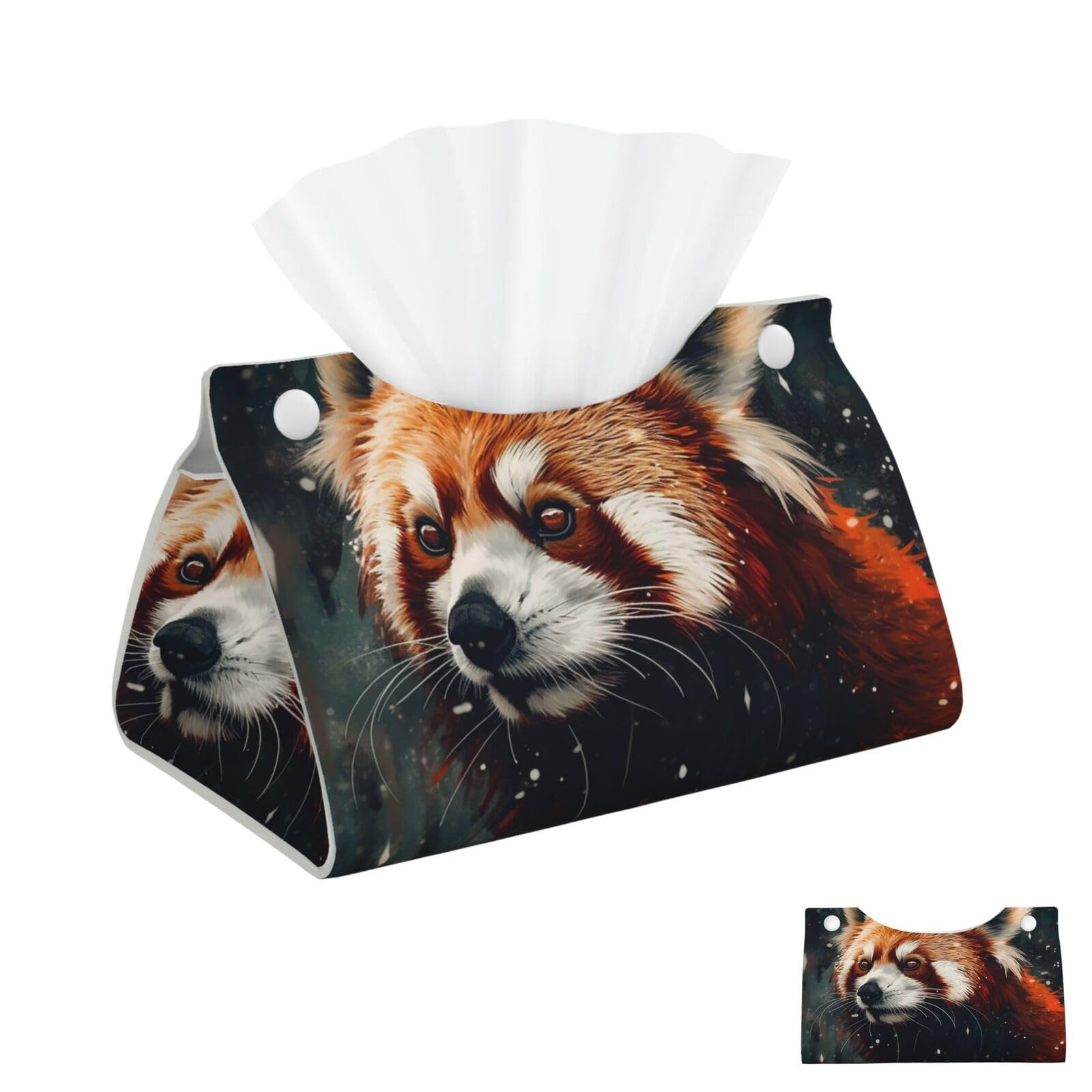 Focused Little Raccoon Tissue Box Cover Square Cube Boxes