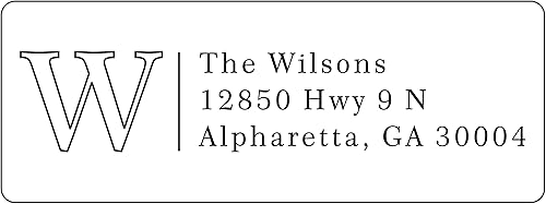 Etiquetas de dirección de devolución  Calcomanías personalizadas impresas personalizadas  Inicial de monograma  250 etiquetas adhesivas para