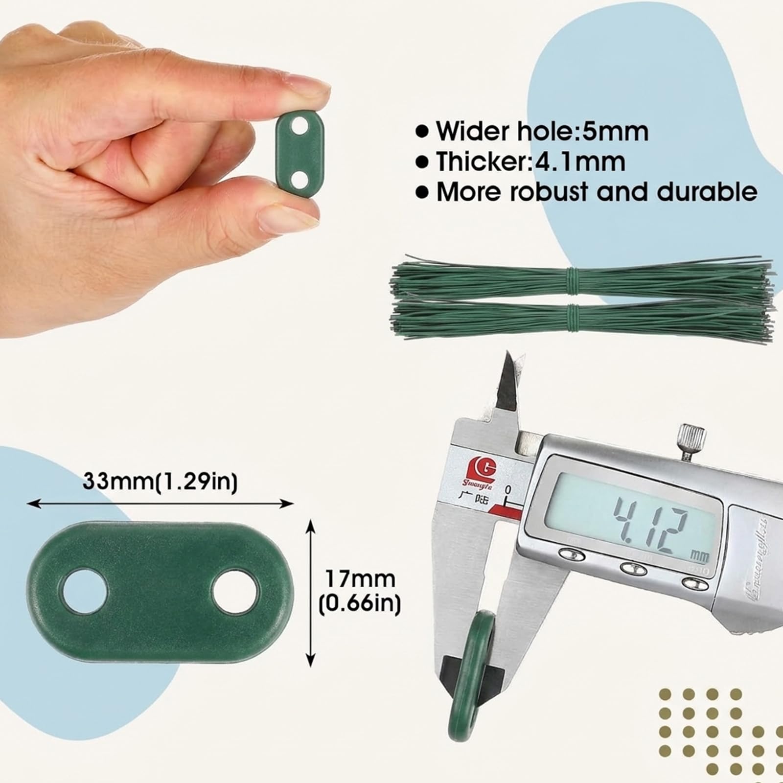 Photect 200 Kits de Accesorios para Pantalla Privacidad Clip de Montaje de Cerca Kit de Fijación Impermeable 200 Clips de Montaje 200 Bridas de Cables de Alambre de Placa de Montaje(Verde)