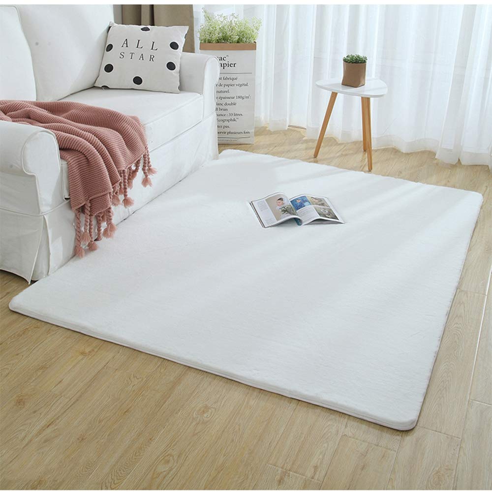 Tapis imitation poils de lapin épais pour isoler les pieds froids au réveil