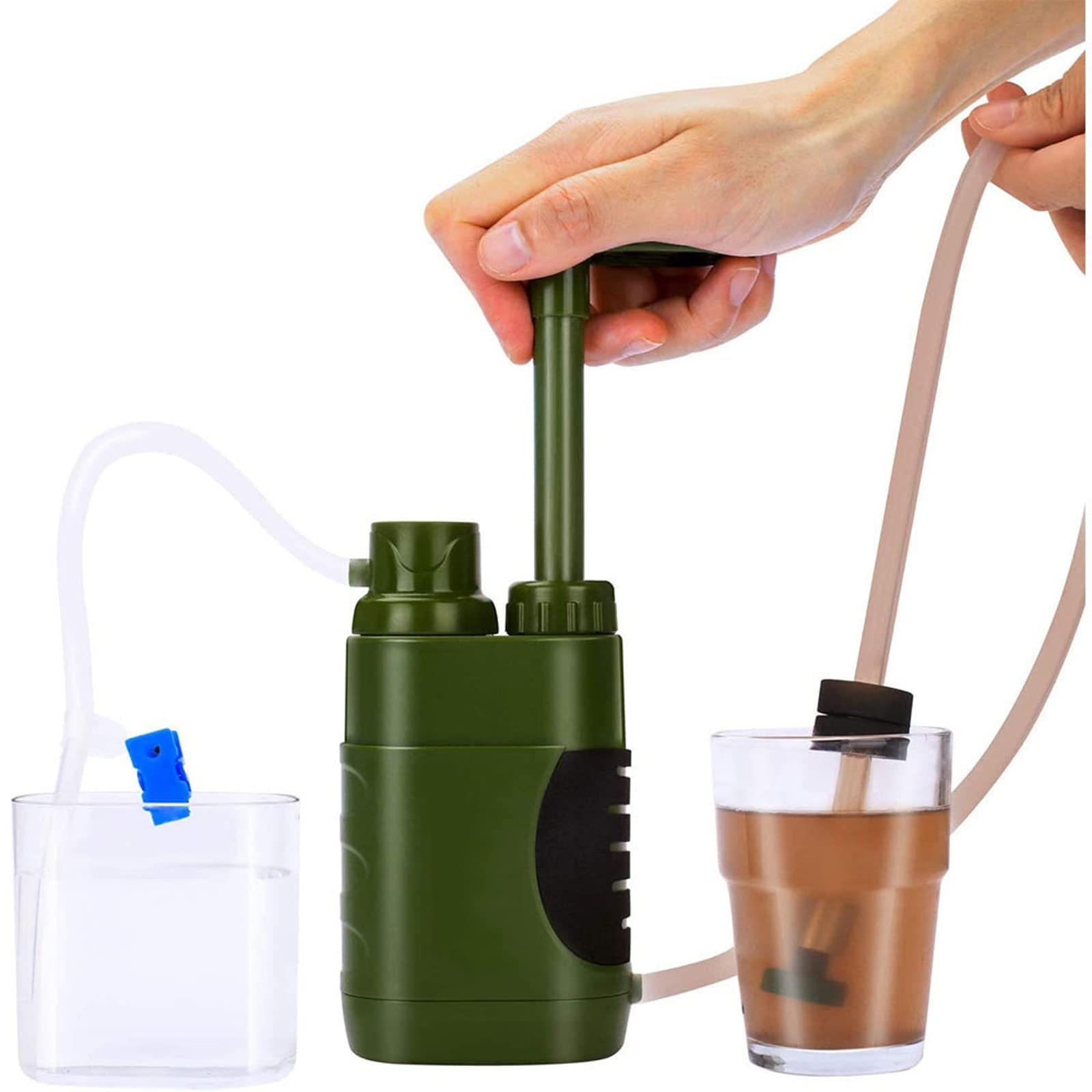 Filtro de Agua Personal Portátil Mini, Purificador Agua Emergencia, Purificadores Agua Portátiles para Senderismo, Acampada, Prevención de Crisis Y Emergencias